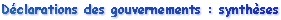 SMSI, Veille et gouvernance de l'internet - Genve 2003 : Synthse des dclarations des gouvernements