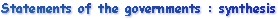 WSIS, Watch and governance of the Internet -  Geneva 2003 : Synthesis of the statements of the governments