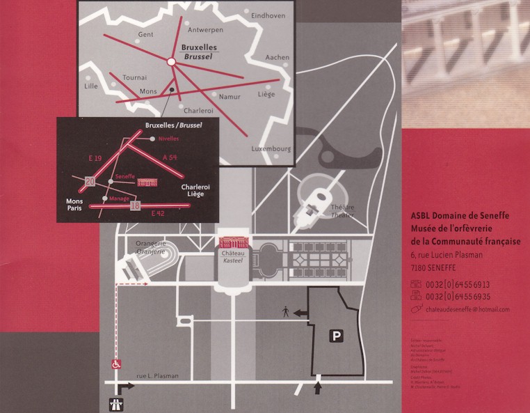 Plan d'accs au Chteau de Seneffe
