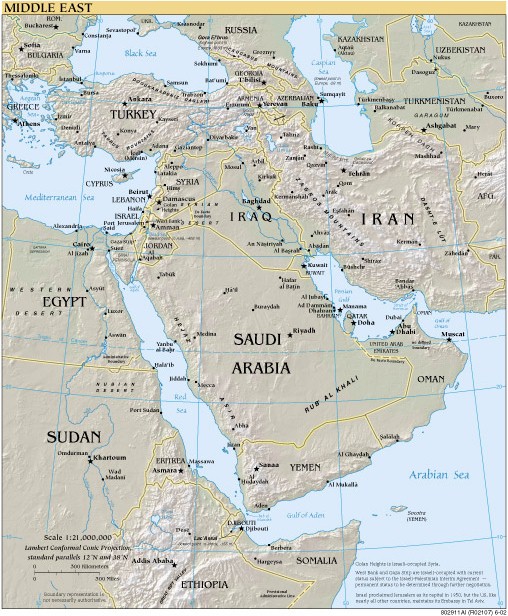 WSIS countries : Middle East - Map : www.nationmaster.com