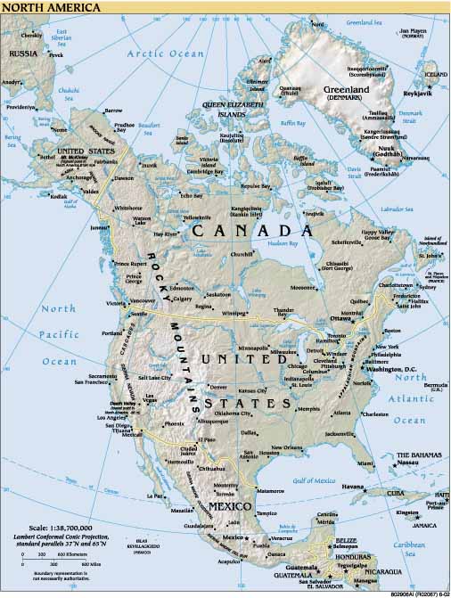 WSIS countries : North America - Map : www.NationMaster.com