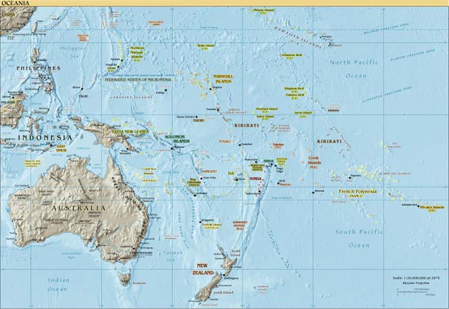 WSIS countries : Oceania - Map : www.NationMaster.com